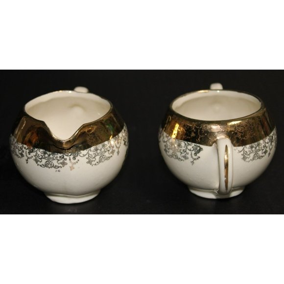 Vintage Sabin Crest O Gold Cream and Sugar Set - USA - 1950’s Approx $25 - Picture 3 of 9